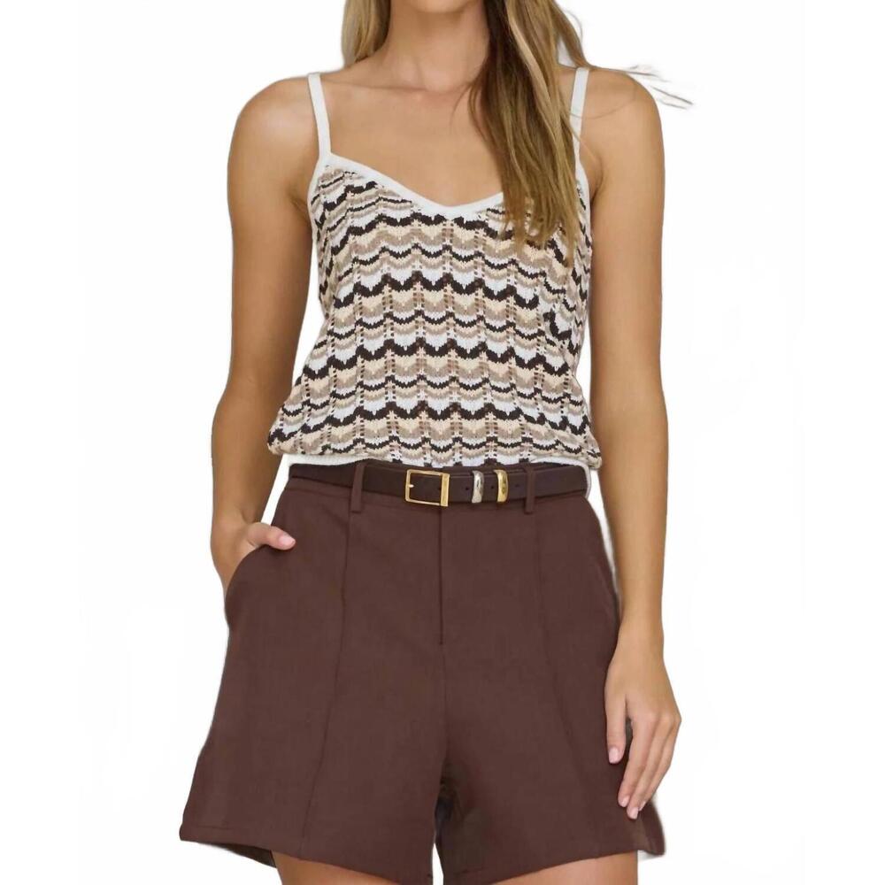 NEW STITCHES & STRIPES penny tank top in brown